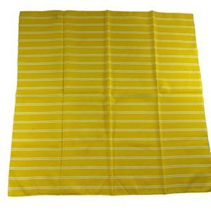Vintage Ray Strauss Bright Sunshine Yellow Striped Scarf 21" Square Made USA
